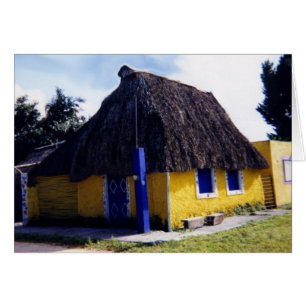 Cartão Casa bonito do telhado Thatched de Cozumel