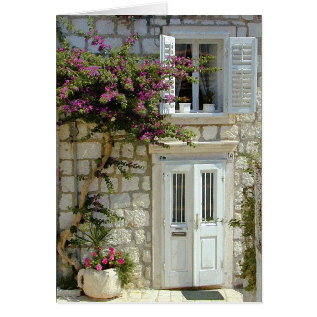 Cartão Casa branca da porta (Frente)