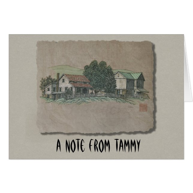 Cartão Casa & celeiro de Amish (Frente horizontal)