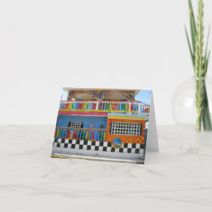 Cartão Casa colorida em Isla Mujeres, México