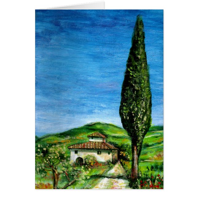 Cartão Casa da fazenda antiga na Toscana (Frente)