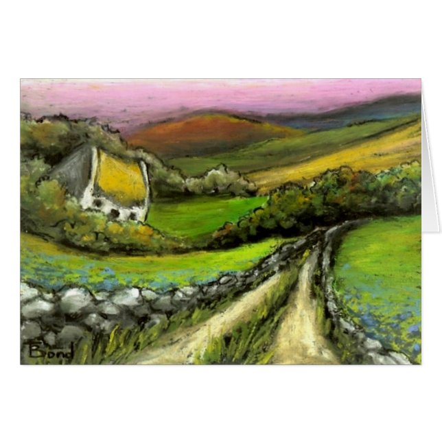Cartão Casa de campo da estrada secundária (Frente Horizontal)