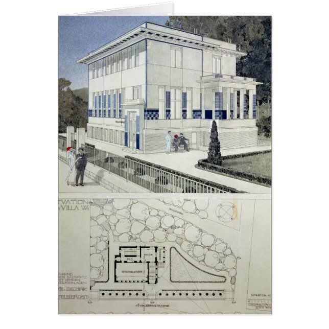 Cartão Casa de campo Wagner, Viena (Frente)