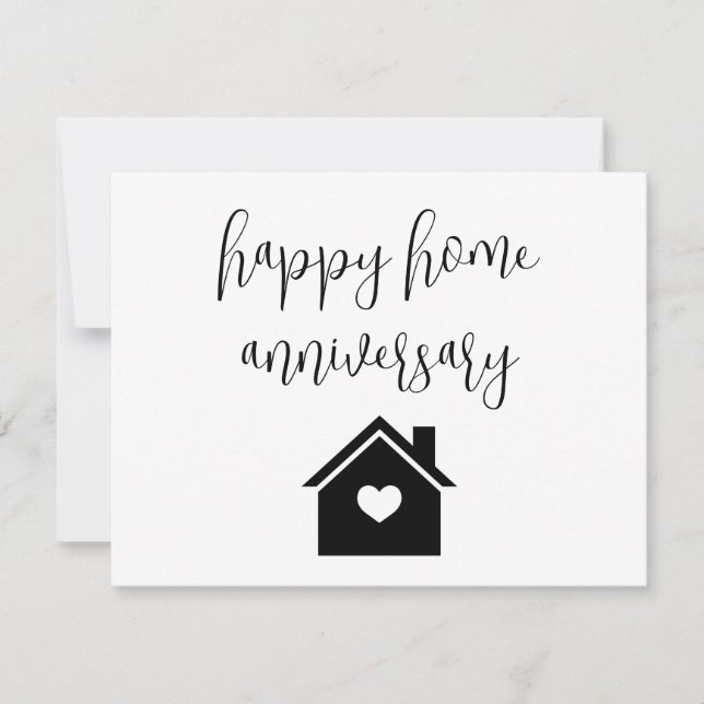 Cartão Casa de Coração Ousado Aniversário de Residência (Frente)