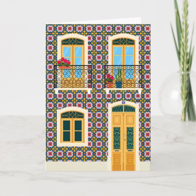 Cartão Casa de Lisboa com azulejos (Frente)