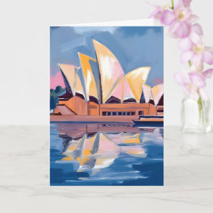 Cartão Casa de Ópera de Sydney Austrália Aquarela