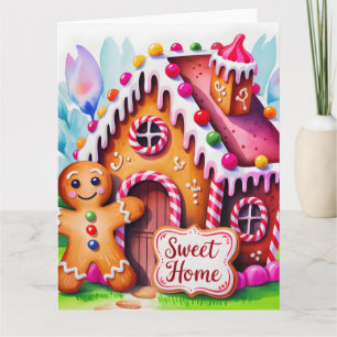 Cartão Casa de Pão de Mel Caprichosa "Doce Lar"