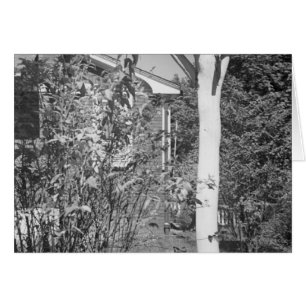 Cartão Casa do pássaro no jardim