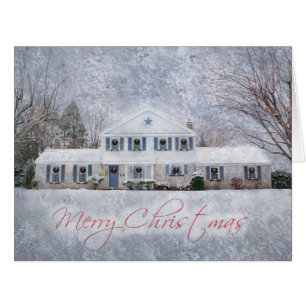 Cartão Casa russa do País da Neve Primitiva de inverno