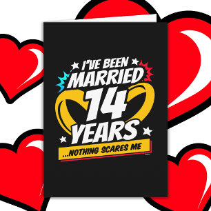 Cartão Casado 14 Anos Engraçado 14 Casamento Aniversário