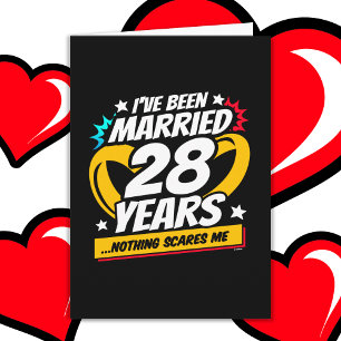 Cartão Casado 28 anos Engraçado 28 anos de casamento