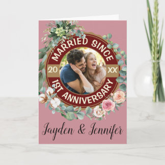 Cartão Casado desde o aniversário de casamento de 11 ruas