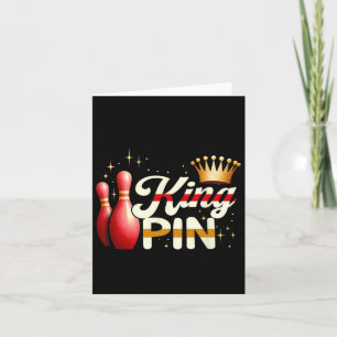 Cartão Casais Bowler League Boliche King Pin Vestindo Cro
