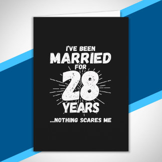 Cartão Casais Casados 28 Anos Engraçado 28º Aniversário