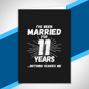 Cartão Casais Casados há 11 Anos Engraçado 11º Aniversári