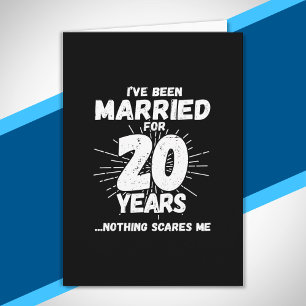 Cartão Casais Casados há 20 Anos Engraçado 20º Aniversári