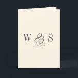 Cartão Casais de casamento iniciais de creme natural eleg<br><div class="desc">Casal inicial de natas naturais Elegante</div>