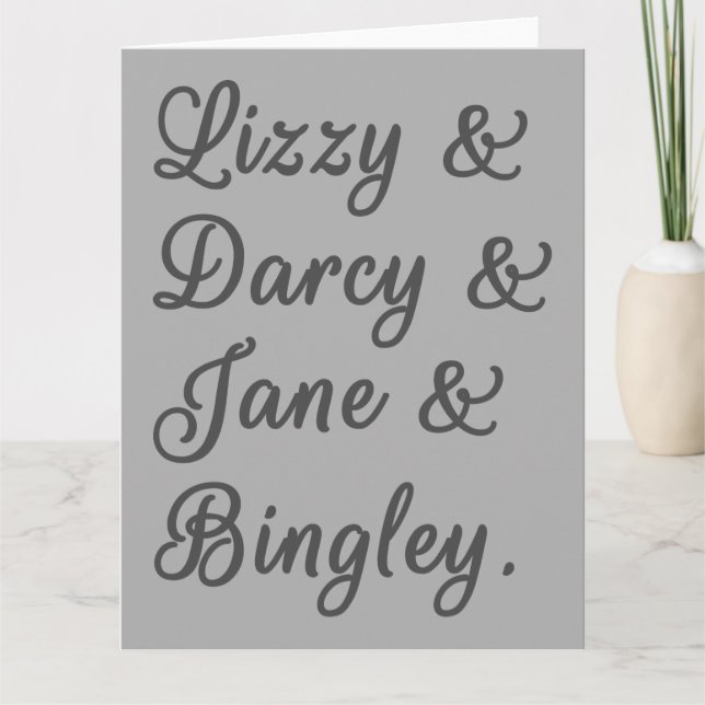 Cartão Casais de Orgulho e Preconceito I (Frente)