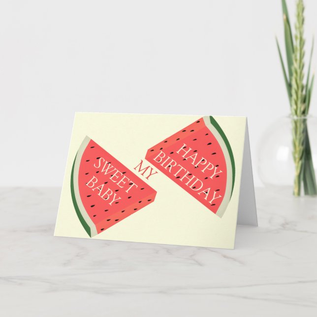 Cartão Casal Aniversário Meu Querido Bebê - Eu Te Amo (Frente)