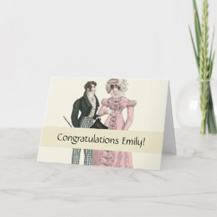 Cartão Casal Antigo Casamento 1823 Homem Mulher Moda