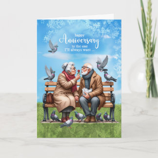 Cartão Casal antigo do Cônjuge em um aniversário de casam