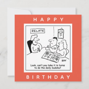 Cartão Casal Argumenta Sobre O Cartoon Sudoku