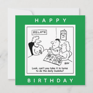 Cartão Casal Argumenta Sobre O Cartoon Sudoku
