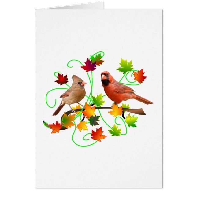 Cartão Casal cardinal (Frente)