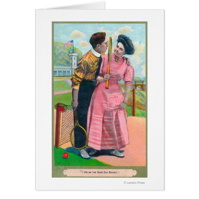 Cartão Casal com Tênis GearMesma Racket Antiga (Frente)