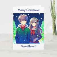 Casal de anime Natal romântico
