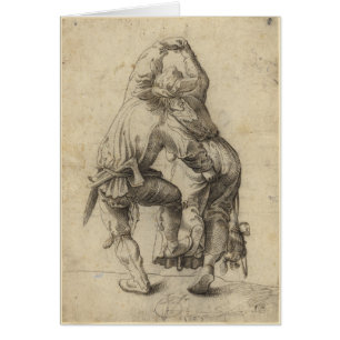 Cartão Casal de camponês dançante