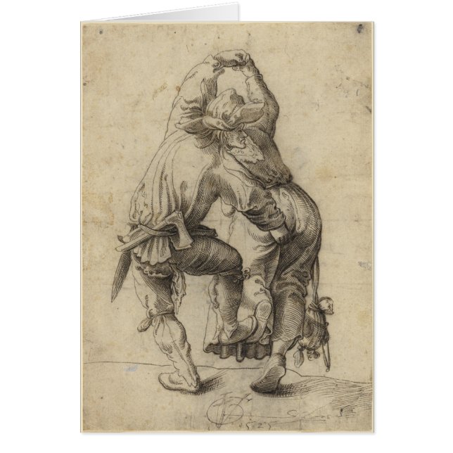 Cartão Casal de camponês dançante (Frente)