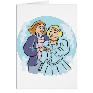 Cartão Casal de Casamento Medieval