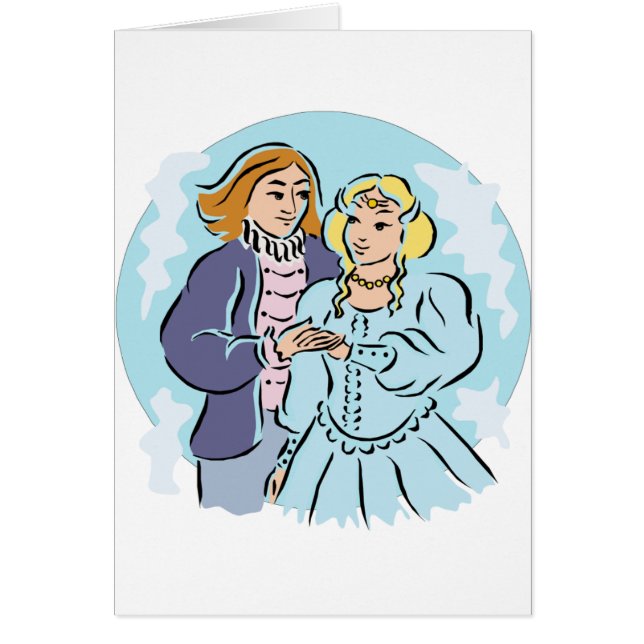 Cartão Casal de Casamento Medieval (Frente)