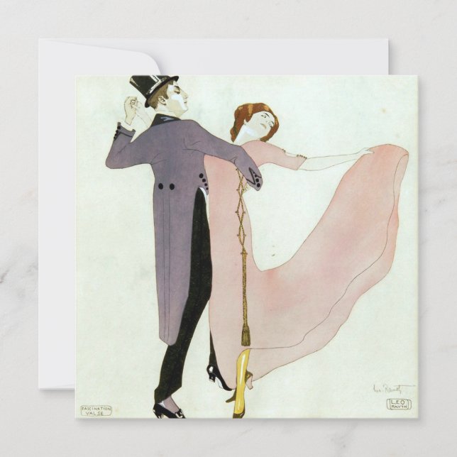 Cartão Casal de dança de arte por Leo Rauth (Frente)