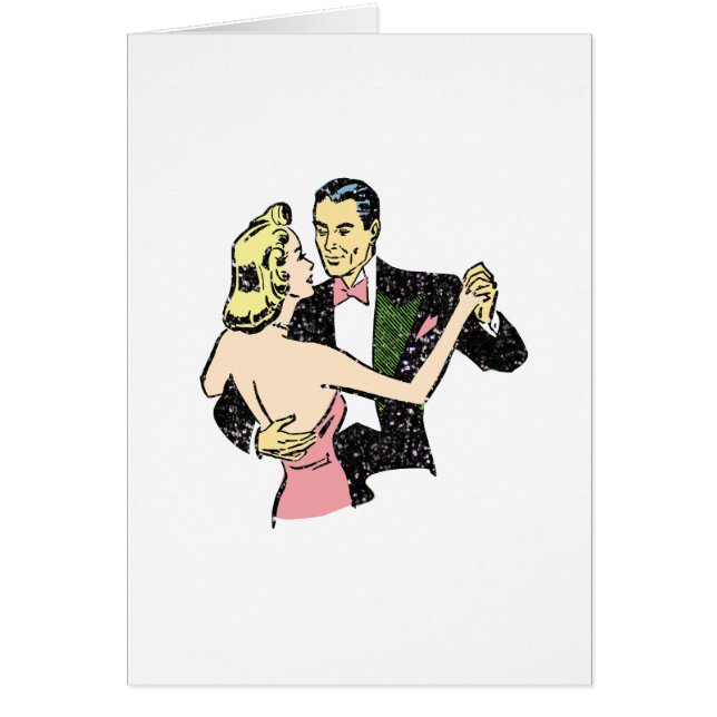 Cartão casal de dança de vintage (Frente)