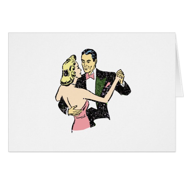 Cartão casal de dança de vintage (Frente Horizontal)