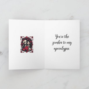 Cartão Casal de Esqueletos Apaixonados pelo Valloween