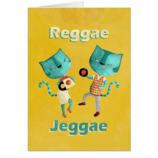 Cartão Casal de gatos azuis da reggae