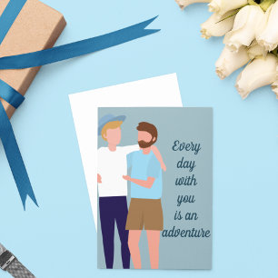 Cartão Casal de Homens Gays no Aniversário do Dia dos Nam