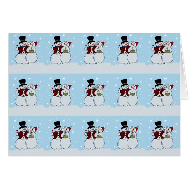 Cartão Casal de neve (Frente Horizontal)