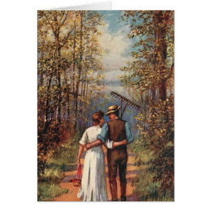 Cartão Casal de passeio do trabalho