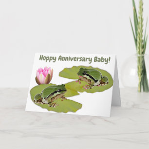 Cartão Casal de Sapo do Aniversário Personalizado Água Li