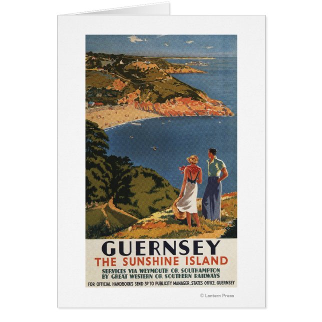 Cartão Casal do Canal da Mancha Ocidental Sul/Excelente e (Frente)