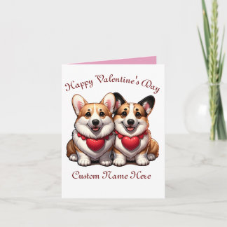 Cartão Casal do Namorados Corgi