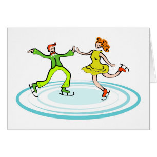 Cartão Casal do patinagem no gelo