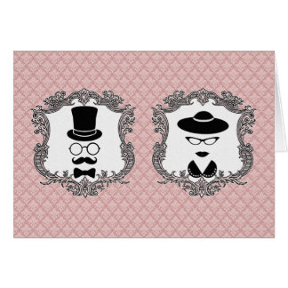 Cartão Casal do vintage