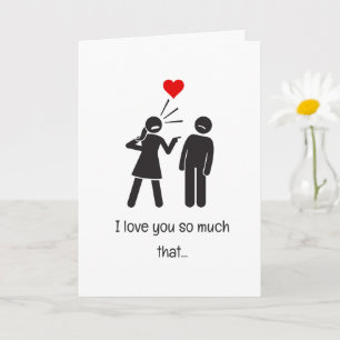 Cartão Casal Humor Stickman Piada Engraçado Dia de os nam