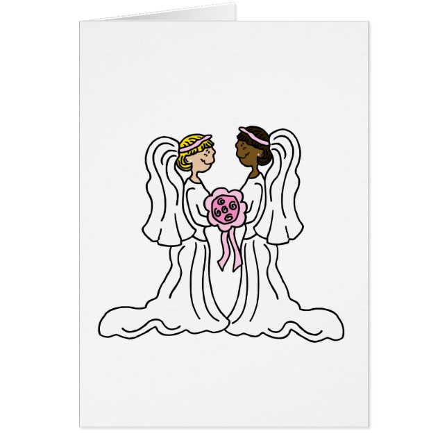 Cartão Casal inter-racial lésbica (Frente)