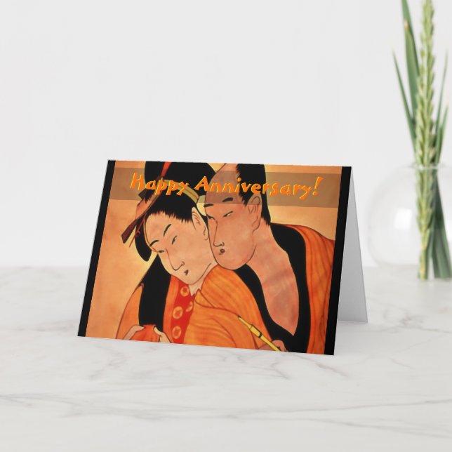 Cartão Casal japonês - Feliz aniversário (Frente)